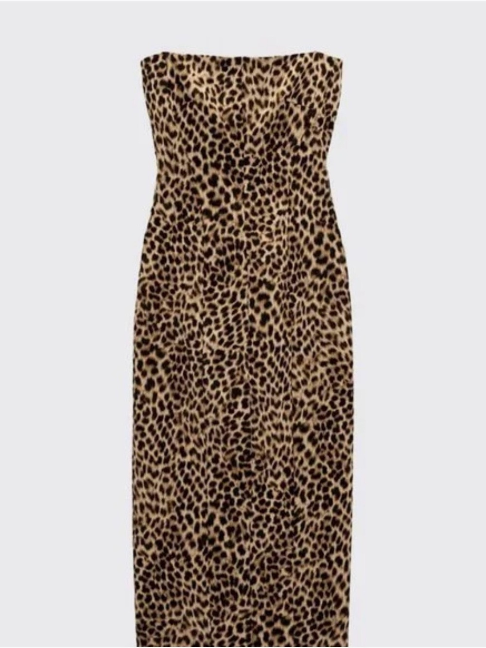 Zara Strapless Leopard-Print Midi Dress - Brown/Black